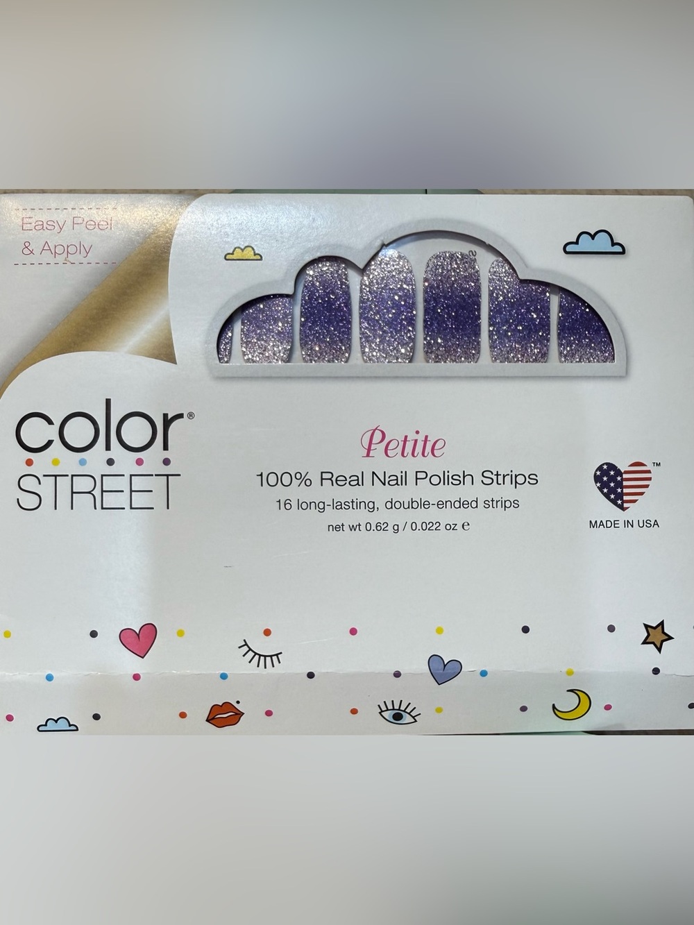 Color Street Petite Glitter Nail Polish Strips Achieve Grapeness